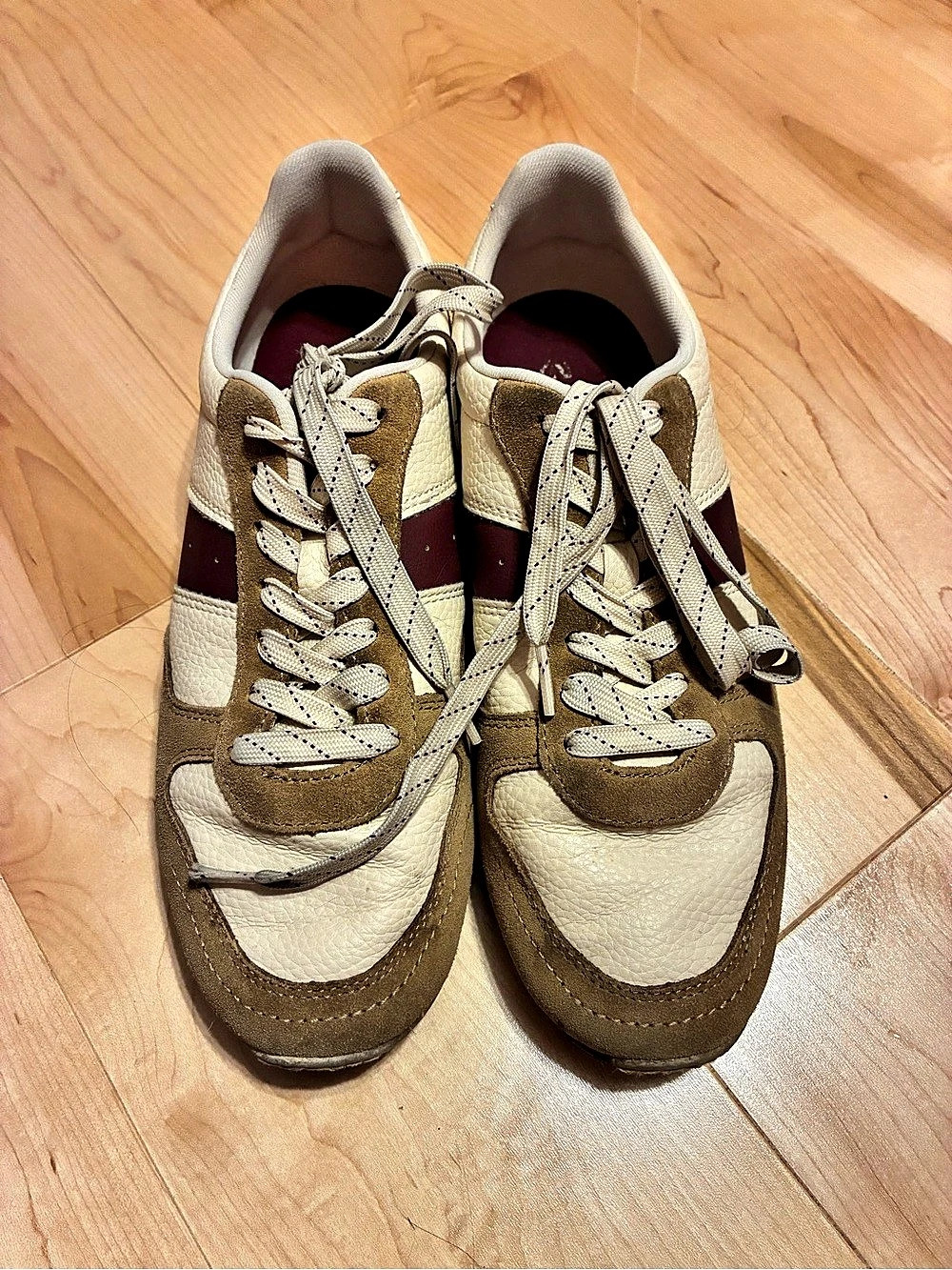 Zara Color Block Sneakers in Brown & White